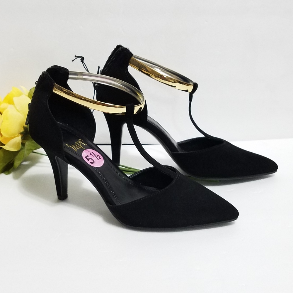 Tamara Impo black & gold strap Suede